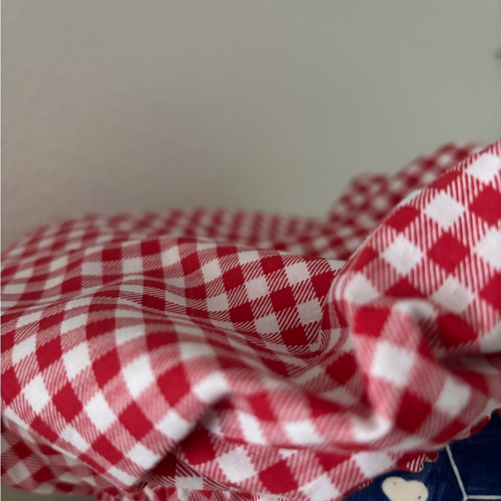 Red Gingham Kitchen One Bowl Cover FARMHOUSE NWT Hand Crafted Final Sale - Picture 2 of 3